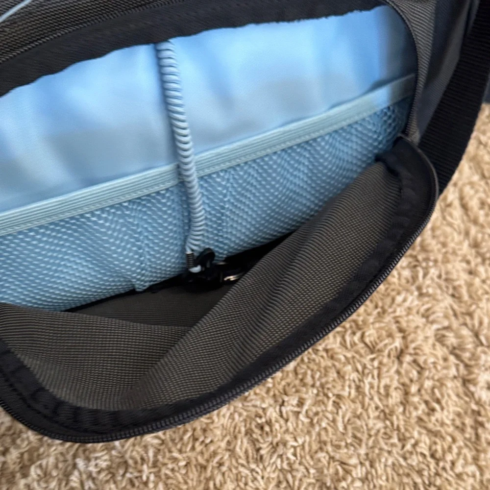 Vintage Lands End Charcoal Black Diaper Bag Wide-mouth Medium Duffle
